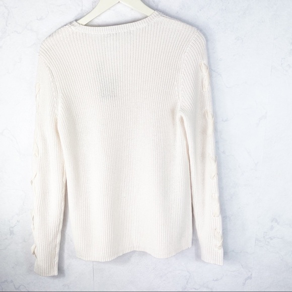 [Ralph Lauren] Winter Cream Lace Up Sweater - Picture 9 of 9